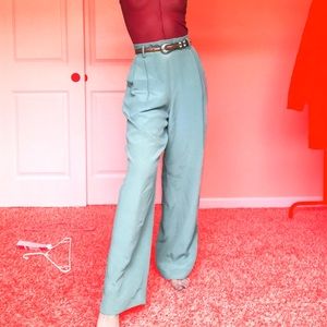 Vintage Pastel Silk Trousers